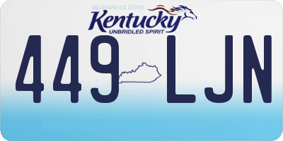 KY license plate 449LJN
