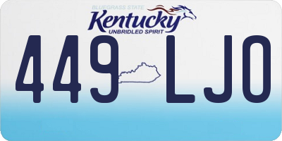 KY license plate 449LJO