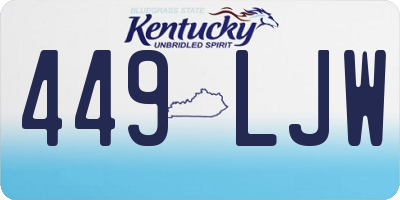 KY license plate 449LJW