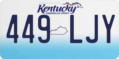 KY license plate 449LJY