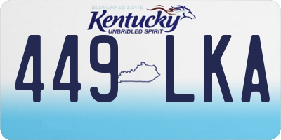 KY license plate 449LKA