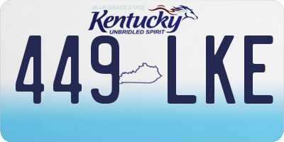 KY license plate 449LKE