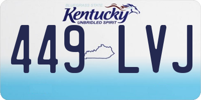 KY license plate 449LVJ