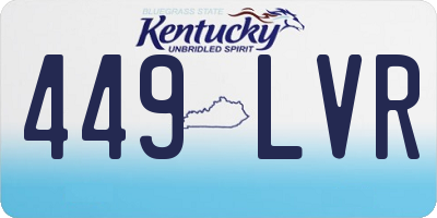 KY license plate 449LVR