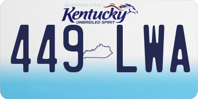KY license plate 449LWA