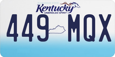 KY license plate 449MQX