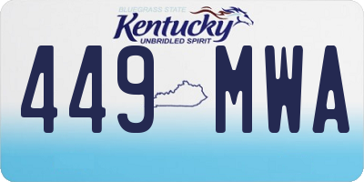 KY license plate 449MWA