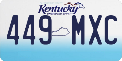 KY license plate 449MXC