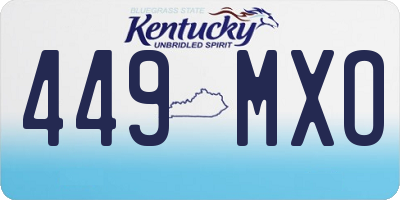 KY license plate 449MXO