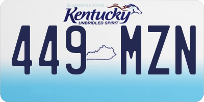 KY license plate 449MZN