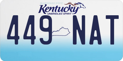 KY license plate 449NAT