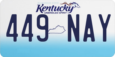 KY license plate 449NAY