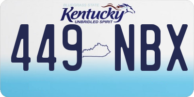 KY license plate 449NBX