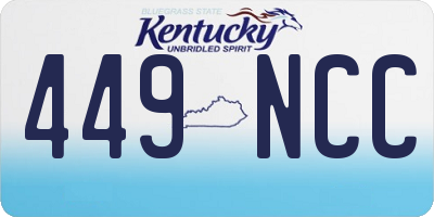 KY license plate 449NCC