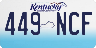 KY license plate 449NCF