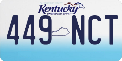KY license plate 449NCT