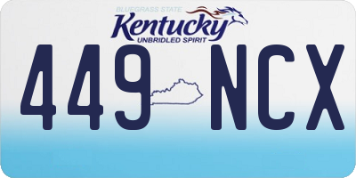 KY license plate 449NCX