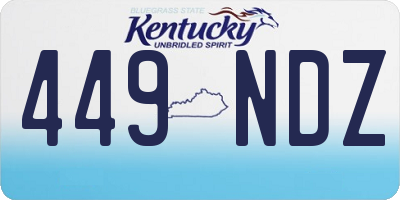 KY license plate 449NDZ