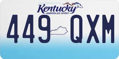 KY license plate 449QXM