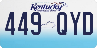 KY license plate 449QYD