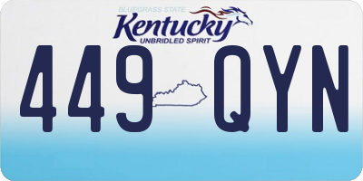KY license plate 449QYN