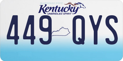 KY license plate 449QYS