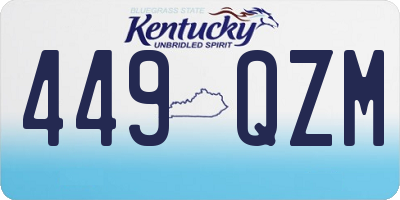 KY license plate 449QZM