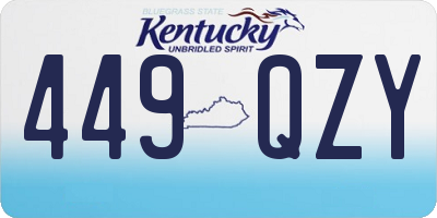 KY license plate 449QZY