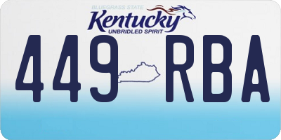KY license plate 449RBA