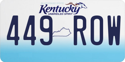 KY license plate 449ROW