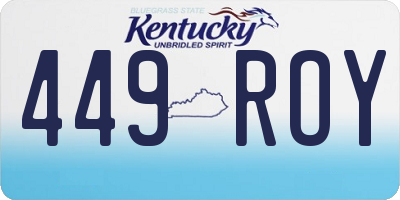 KY license plate 449ROY