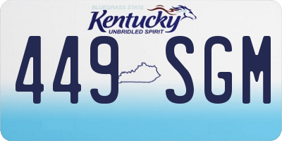 KY license plate 449SGM