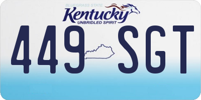 KY license plate 449SGT