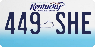 KY license plate 449SHE