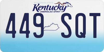 KY license plate 449SQT