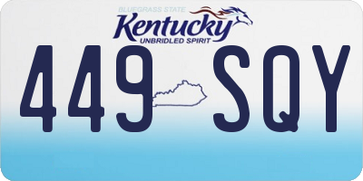 KY license plate 449SQY