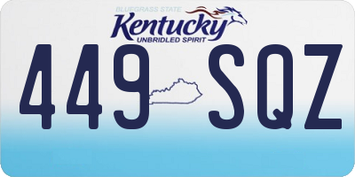 KY license plate 449SQZ