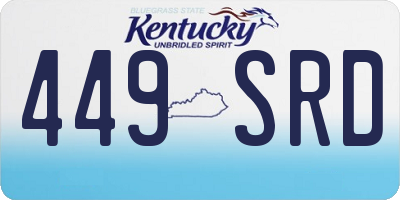 KY license plate 449SRD