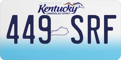 KY license plate 449SRF