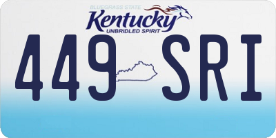 KY license plate 449SRI