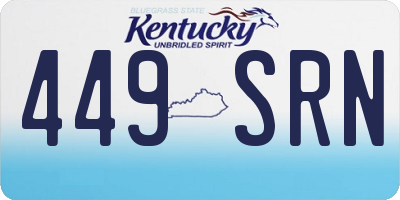 KY license plate 449SRN