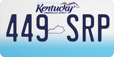 KY license plate 449SRP