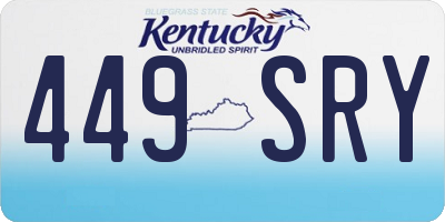 KY license plate 449SRY