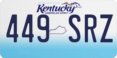 KY license plate 449SRZ