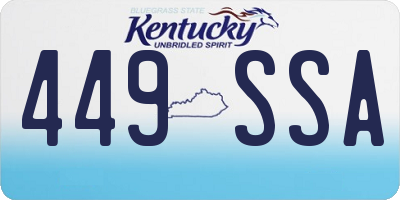 KY license plate 449SSA
