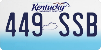 KY license plate 449SSB