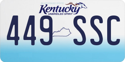 KY license plate 449SSC