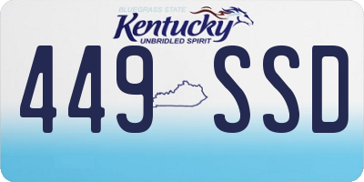 KY license plate 449SSD