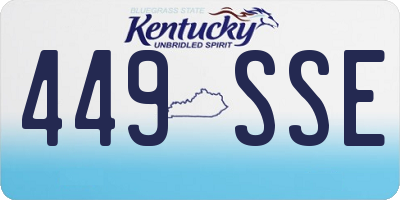 KY license plate 449SSE