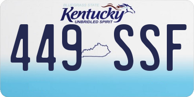 KY license plate 449SSF